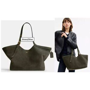 NEW!!   AUTHENTIC COACH Gramercy Tote Bag IN OLIVE GREEN SUEDE AND BRASS